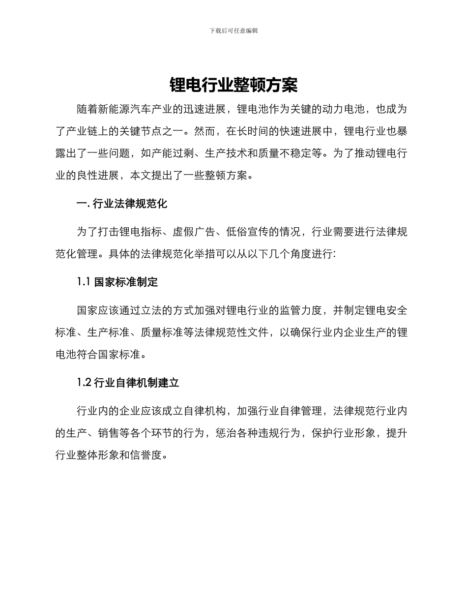 锂电行业整顿方案_第1页