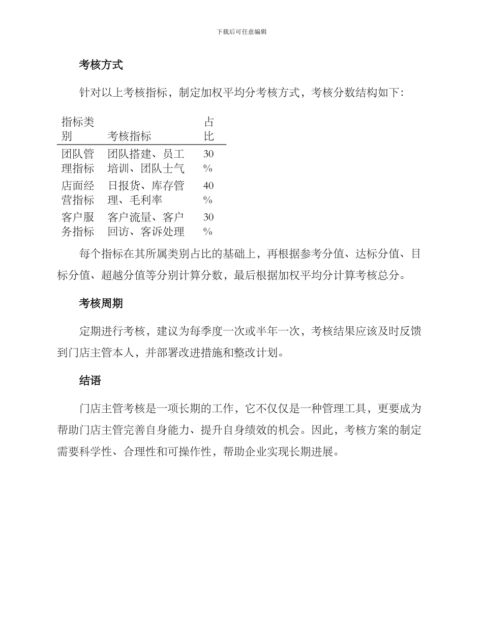 门店主管考核方案_第2页