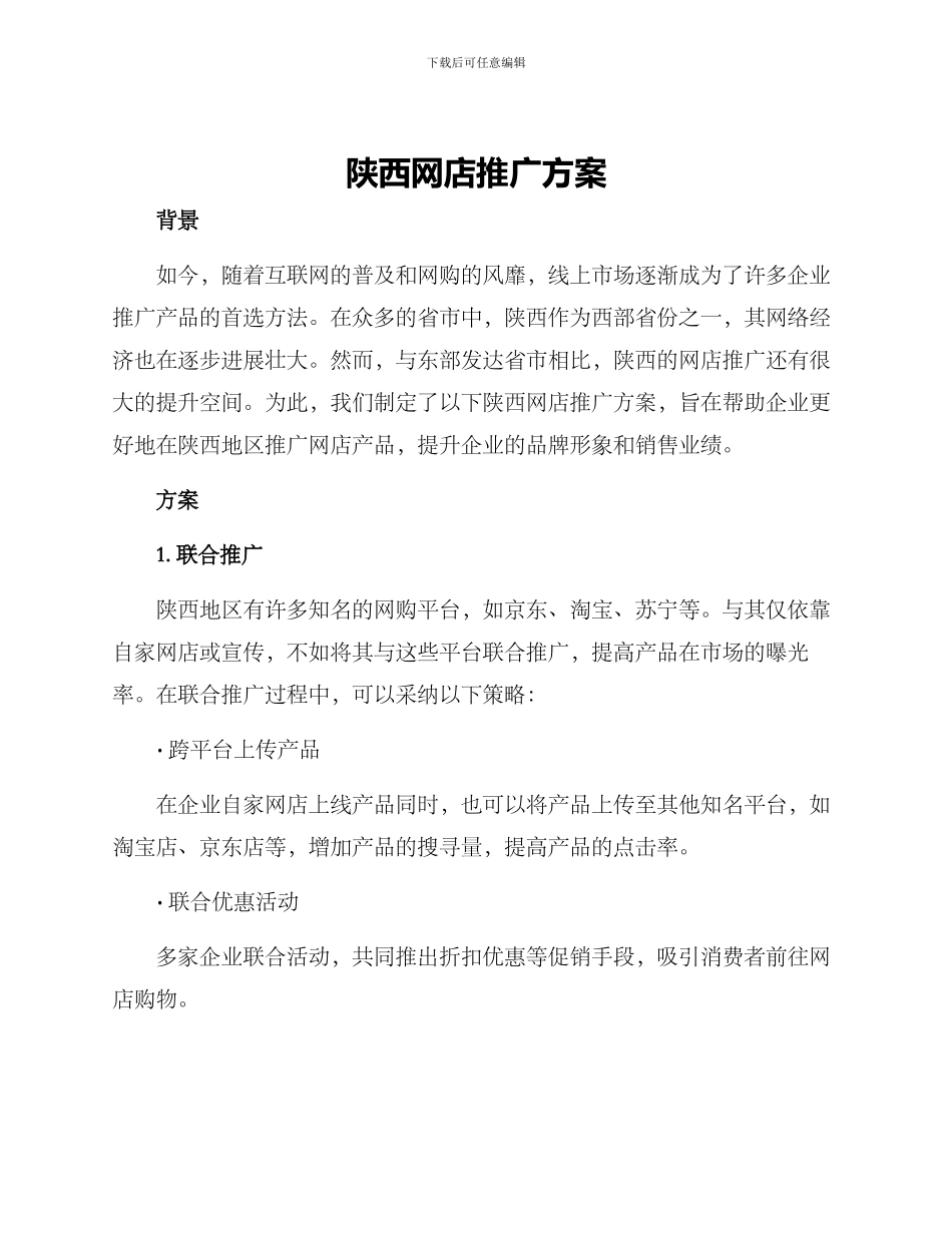 陕西网店推广方案_第1页