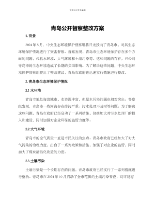 青岛公开督察整改方案