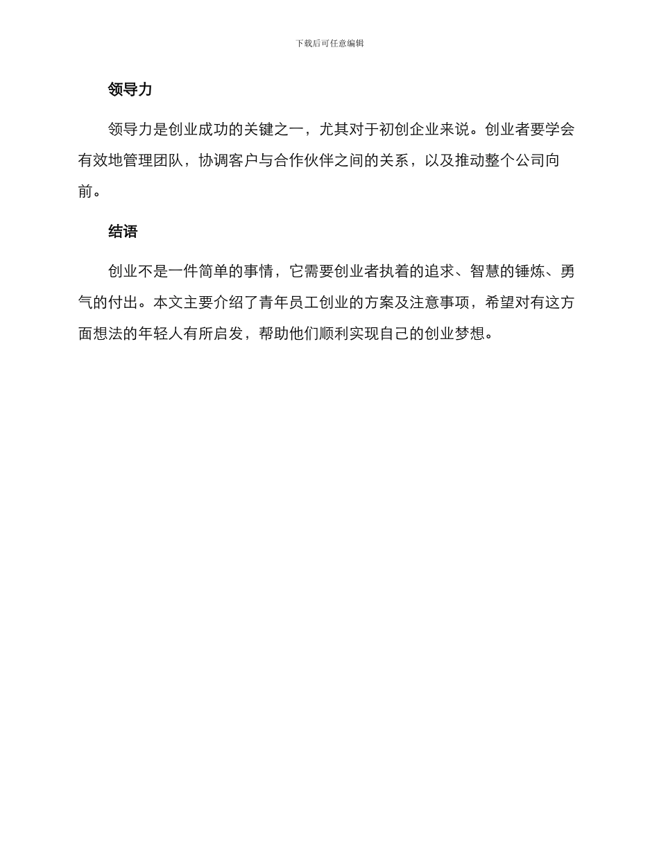 青年员工创业方案_第3页