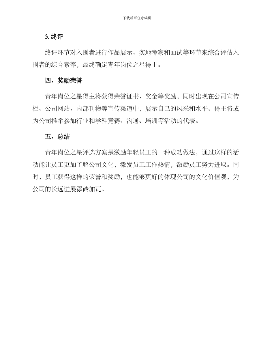 青年岗位之星评选方案_第3页