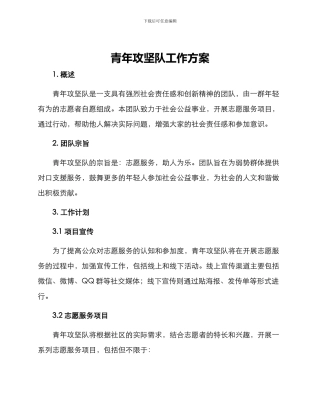 青年攻坚队工作方案