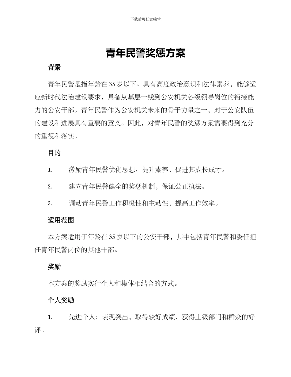 青年民警奖惩方案_第1页