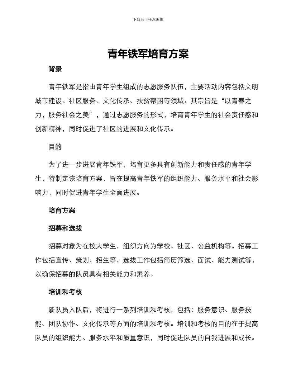 青年铁军培养方案_第1页