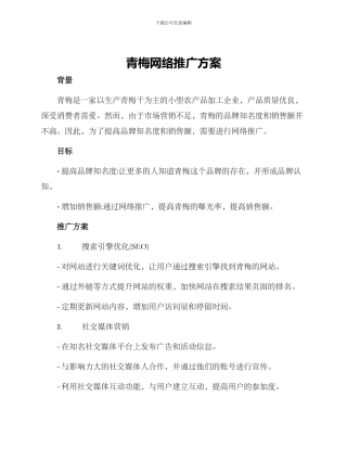 青梅网络推广方案