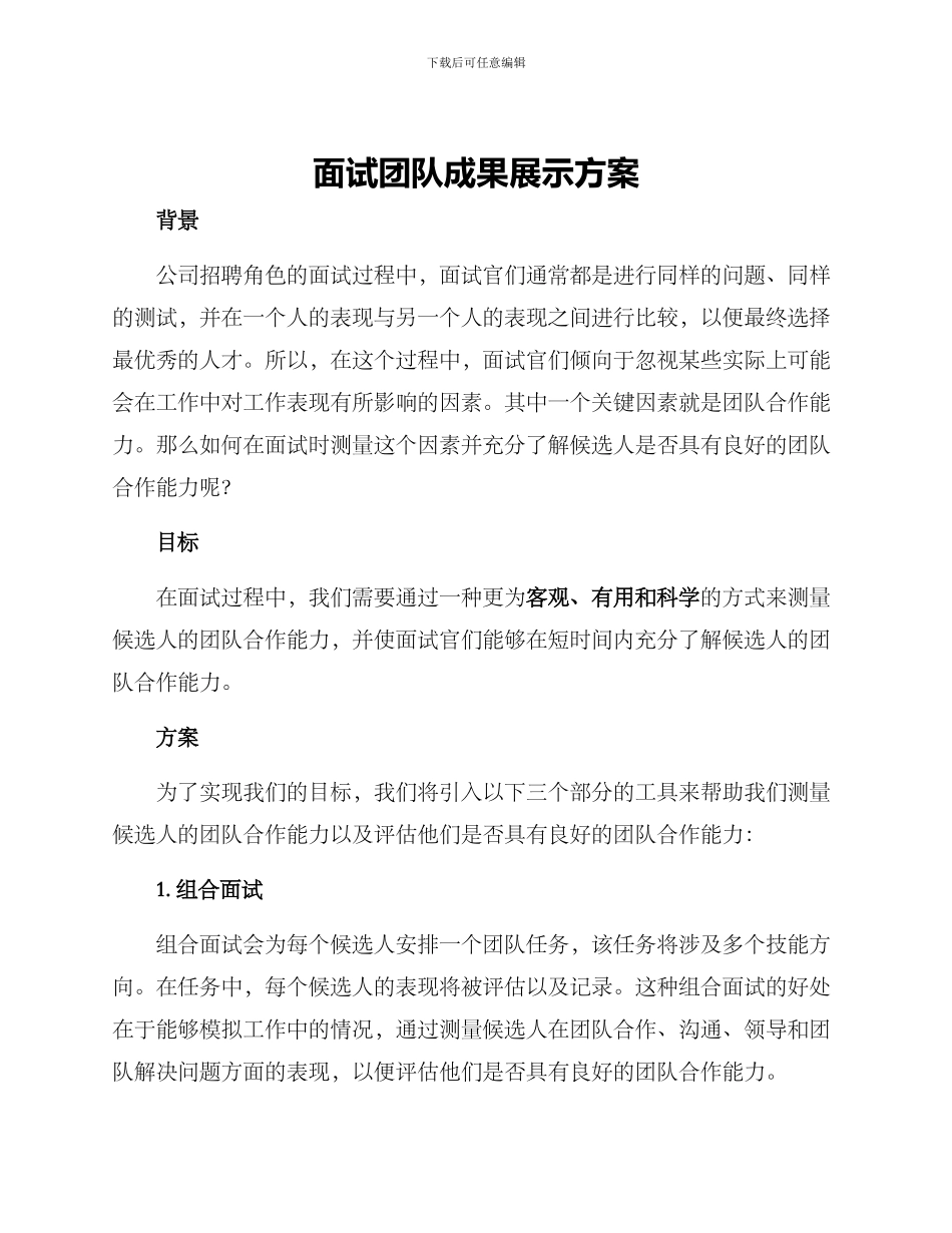 面试团队成果展示方案_第1页