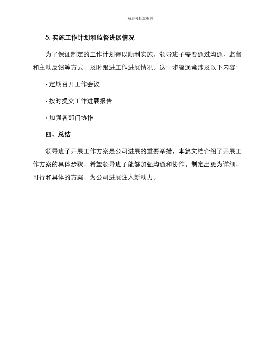 领导班子开展工作方案_第3页