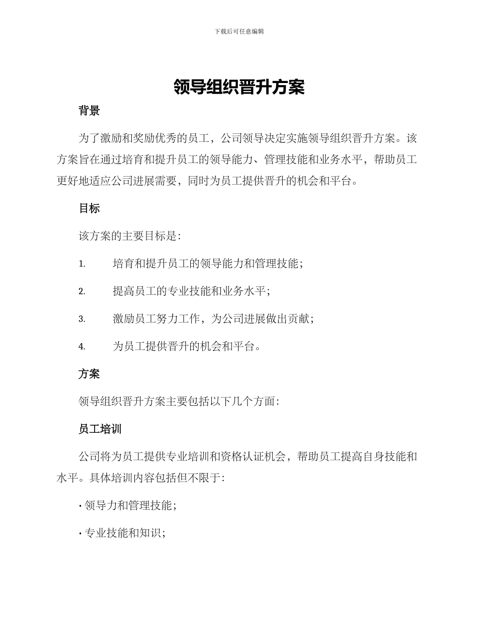 领导组织晋升方案_第1页