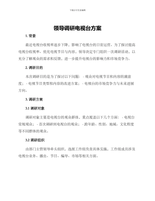 领导调研电视台方案