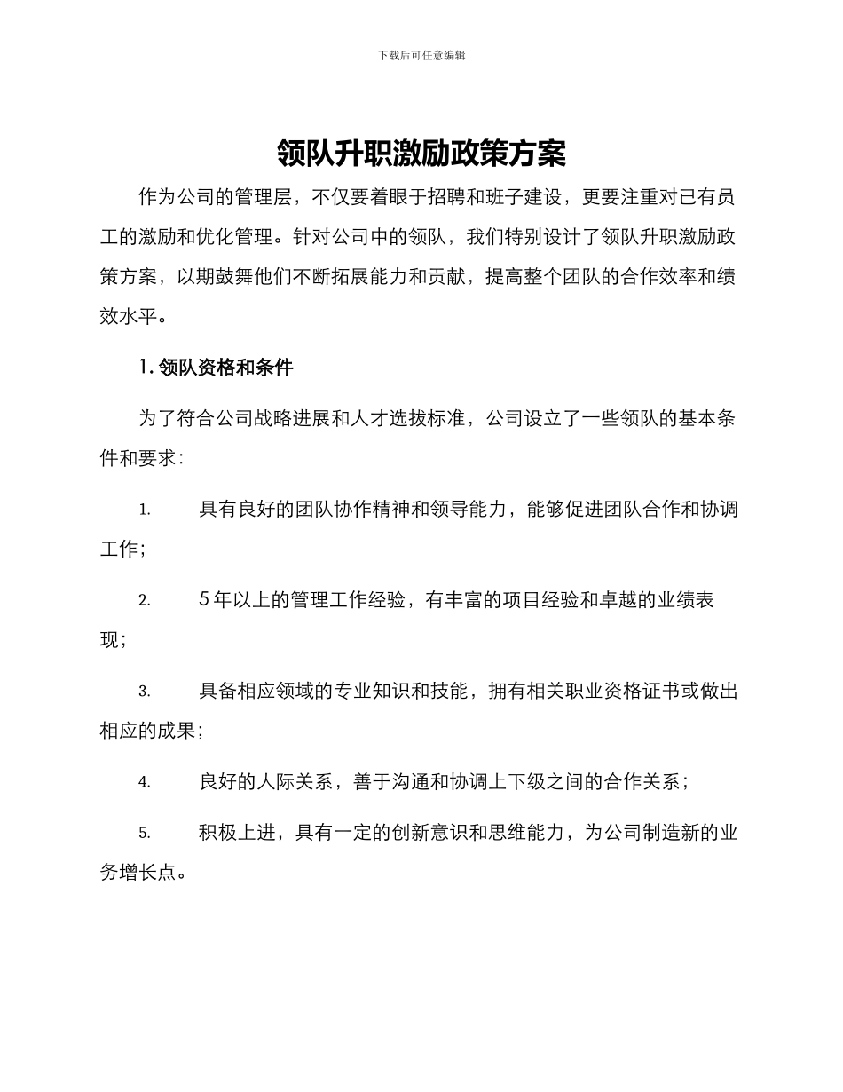 领队升职激励政策方案_第1页