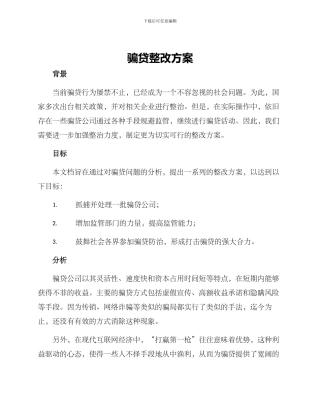 骗贷整改方案