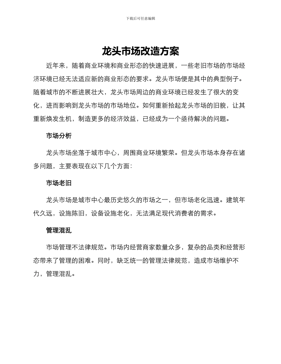 龙头市场改造方案_第1页