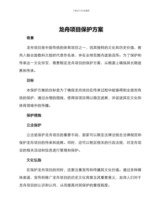 龙舟项目保护方案