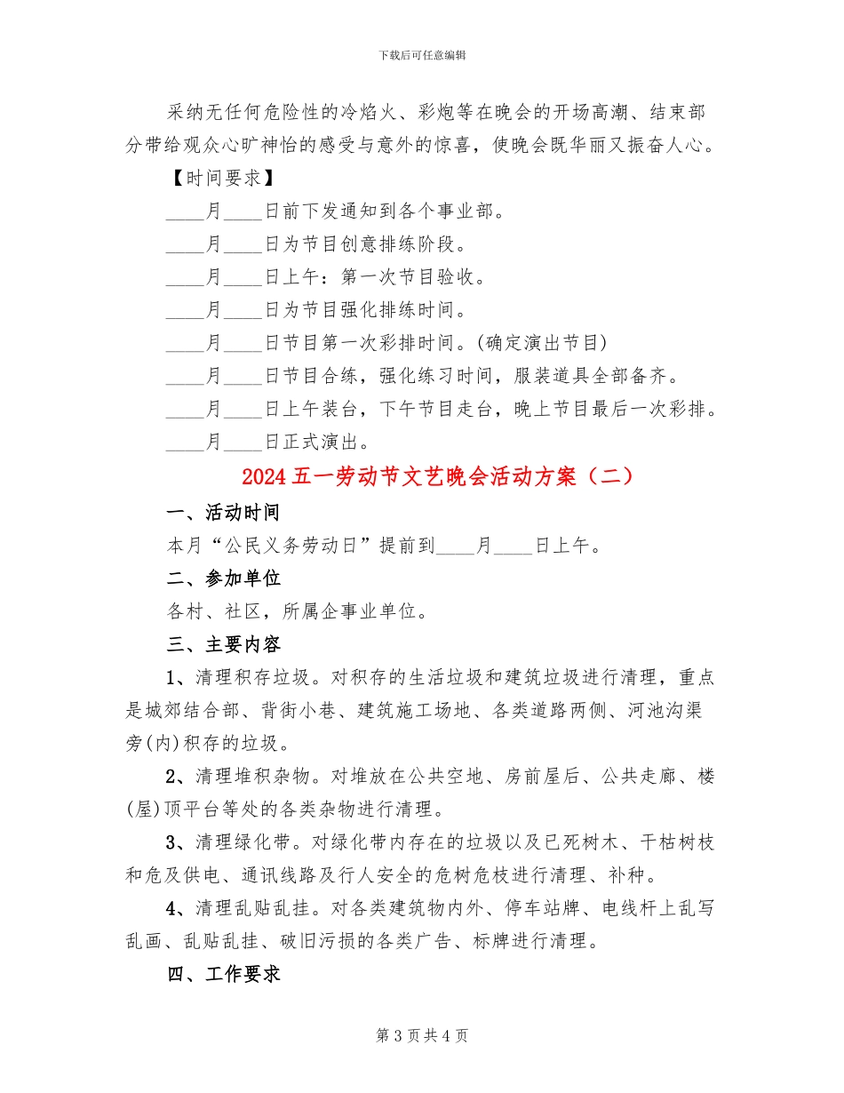 2024五一劳动节文艺晚会活动方案_第3页