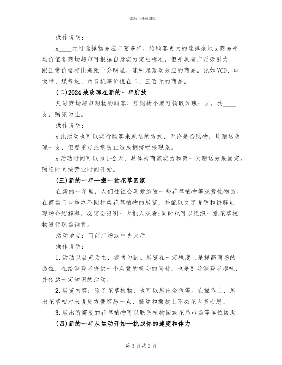 2024元旦促销活动策划方案(3篇)_第3页
