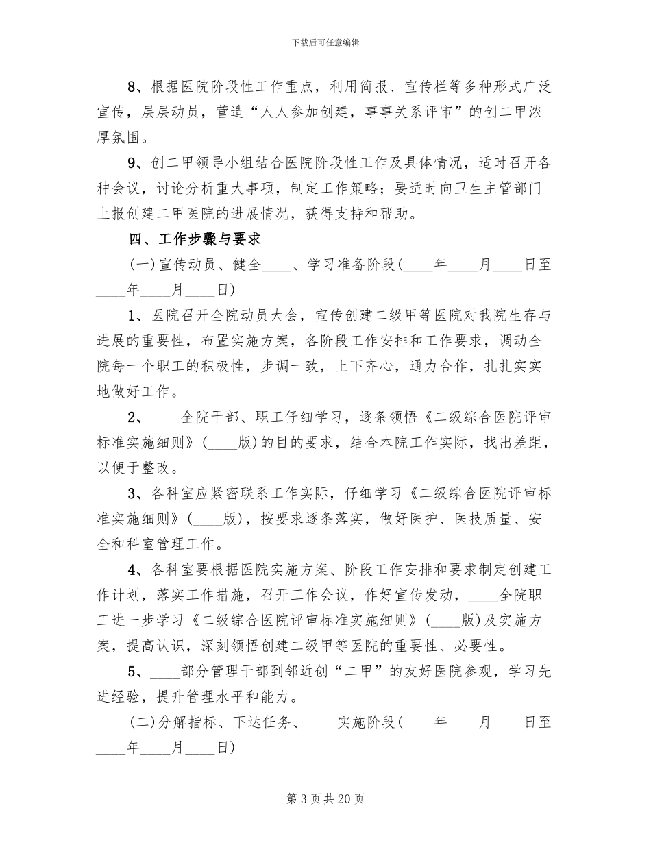 2024医院二甲创建实施方案_第3页