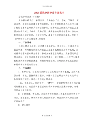 2024医院分级诊疗方案范本