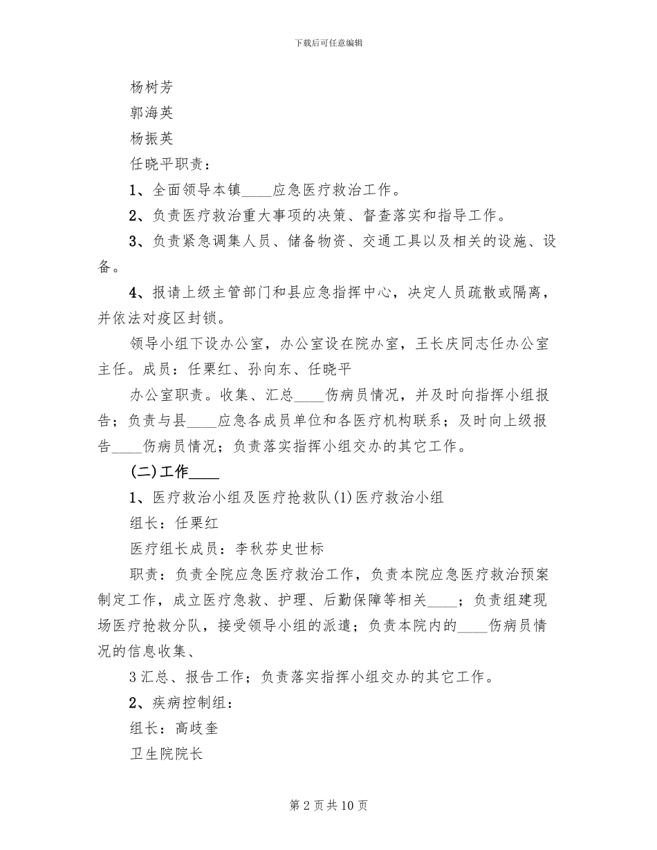 2024医院突发公共卫生事件应急预案范文_第2页