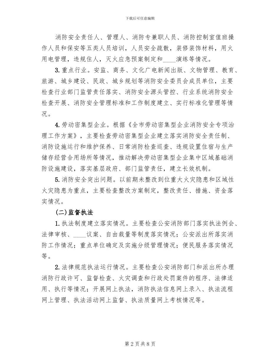 2024夏季商场市场消防检查工作方案范文_第2页