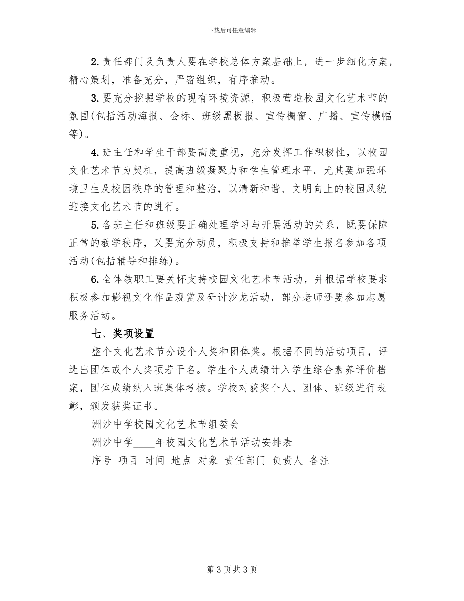 2024学校园艺术节活动方案_第3页