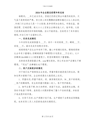 2024年企业副总经理年终总结