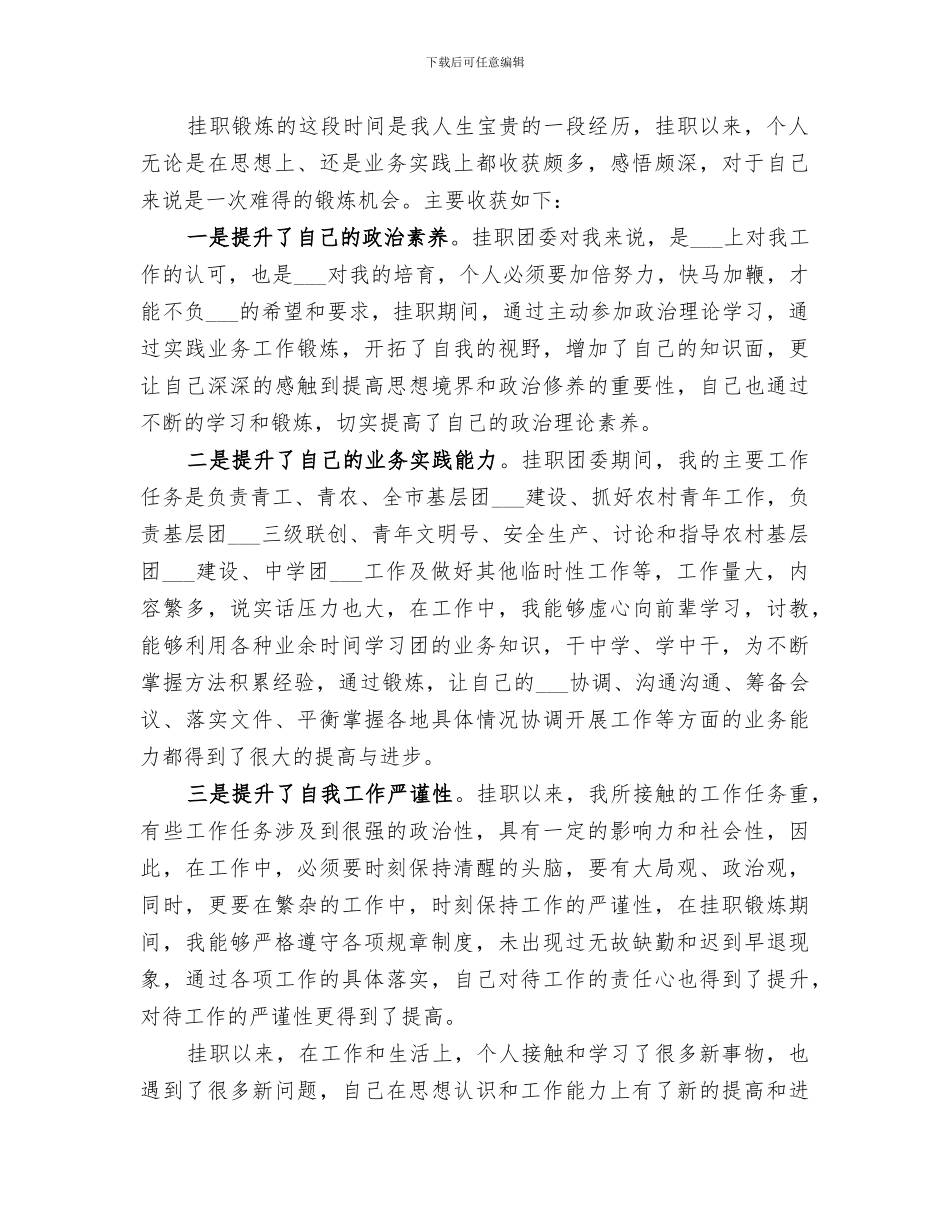 2024年企业挂职个人工作总结_第2页