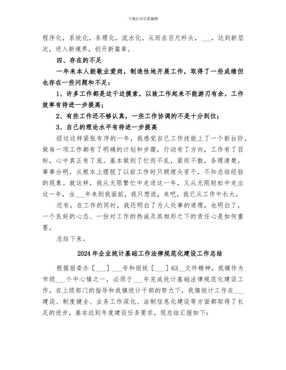 2024年企业统计员的年终个人工作总结_第3页