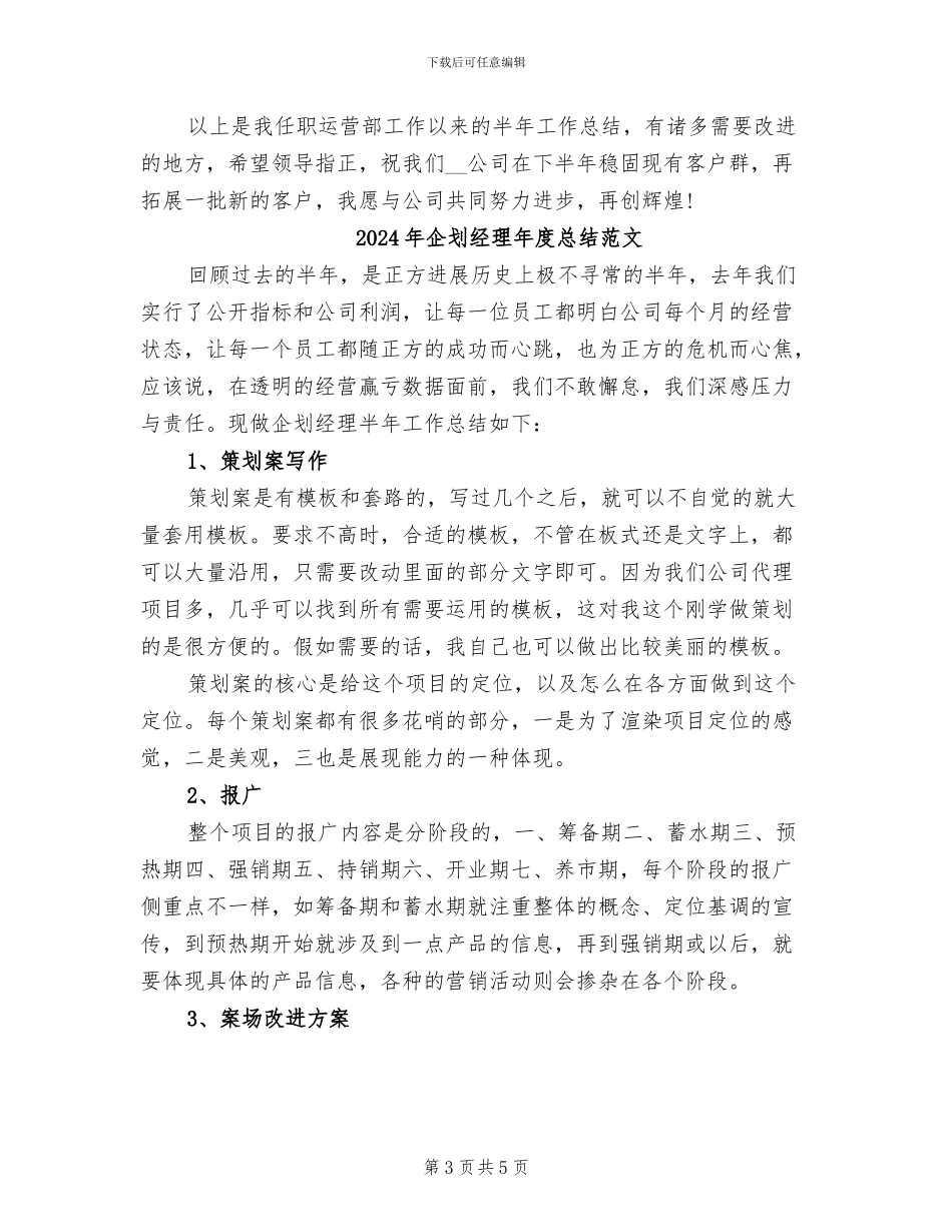 2024年企划经理年度总结_第3页