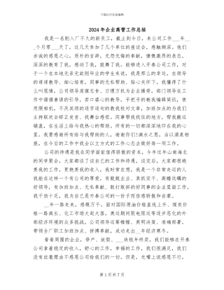 2024年企业高管工作总结
