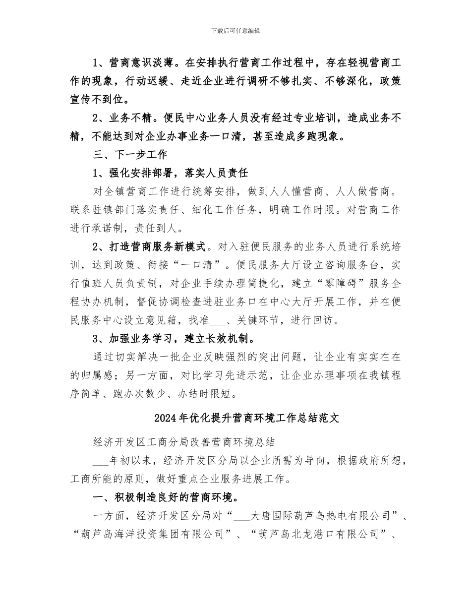 2024年优化提升营商环境工作总结_第2页
