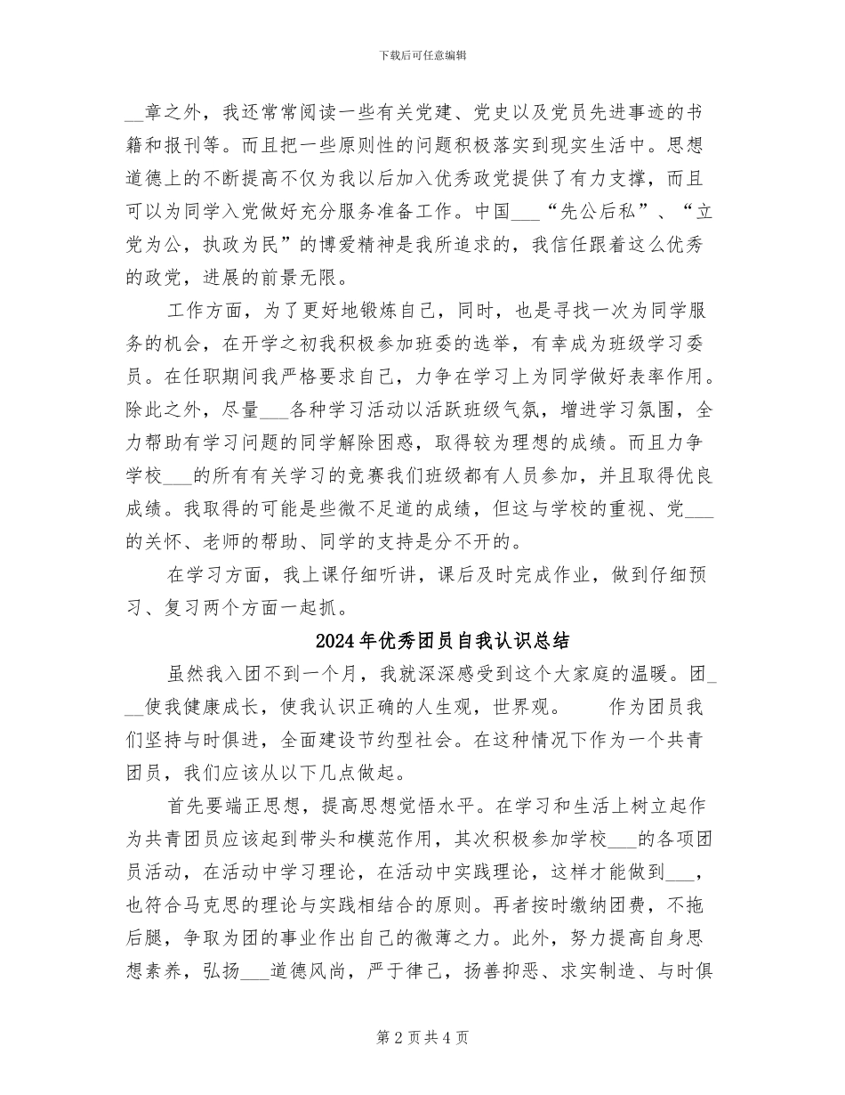 2024年优秀团员自我总结_第2页