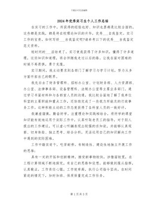 2024年优秀实习生个人工作总结