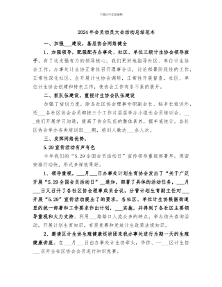 2024年会员动员大会活动总结范本