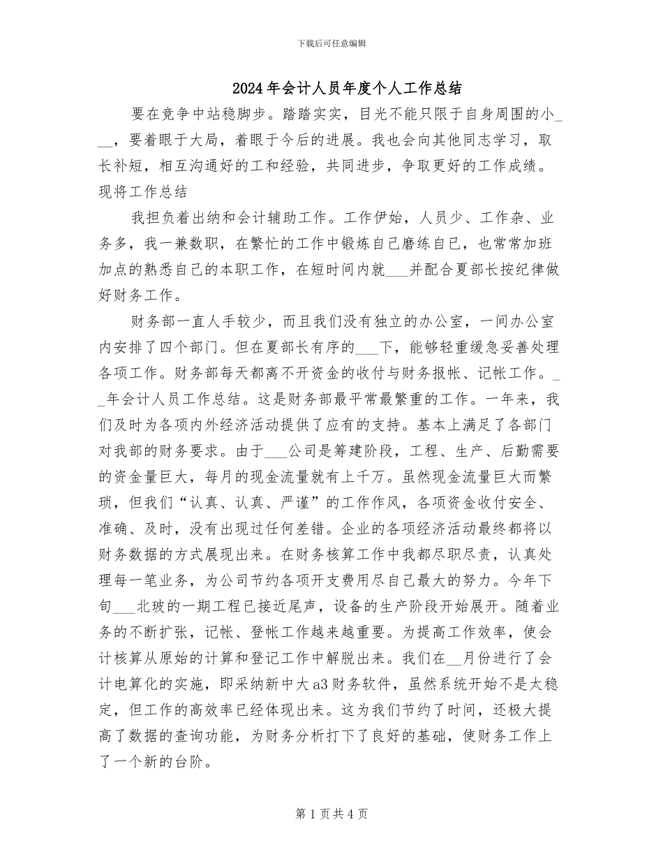 2024年会计人员年度个人工作总结_第1页