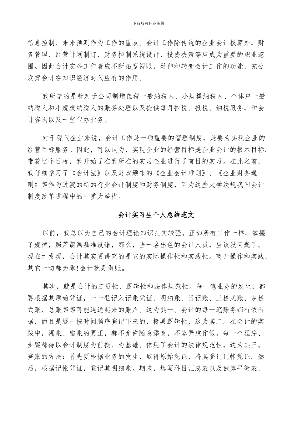 2024年会计实习生个人总结范文_第2页