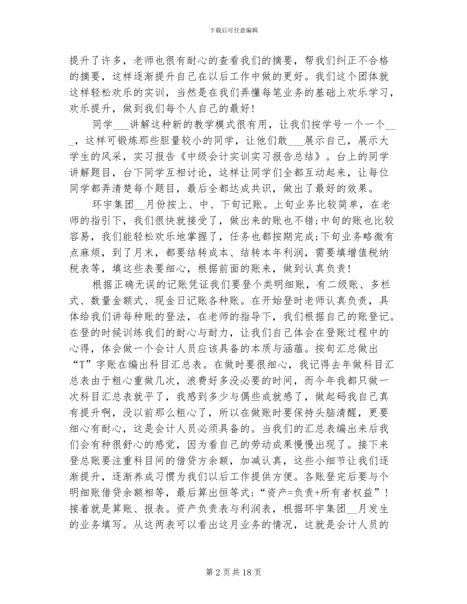 2024年会计实训实习报告总结_第2页