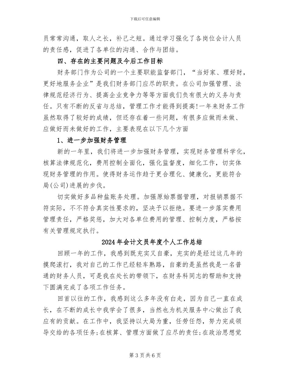 2024年会计文员工作总结_第3页