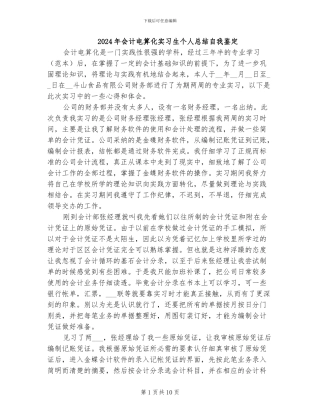 2024年会计电算化实习生个人总结自我鉴定