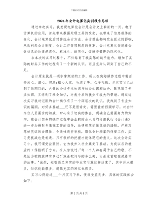 2024年会计电算化实训报告总结