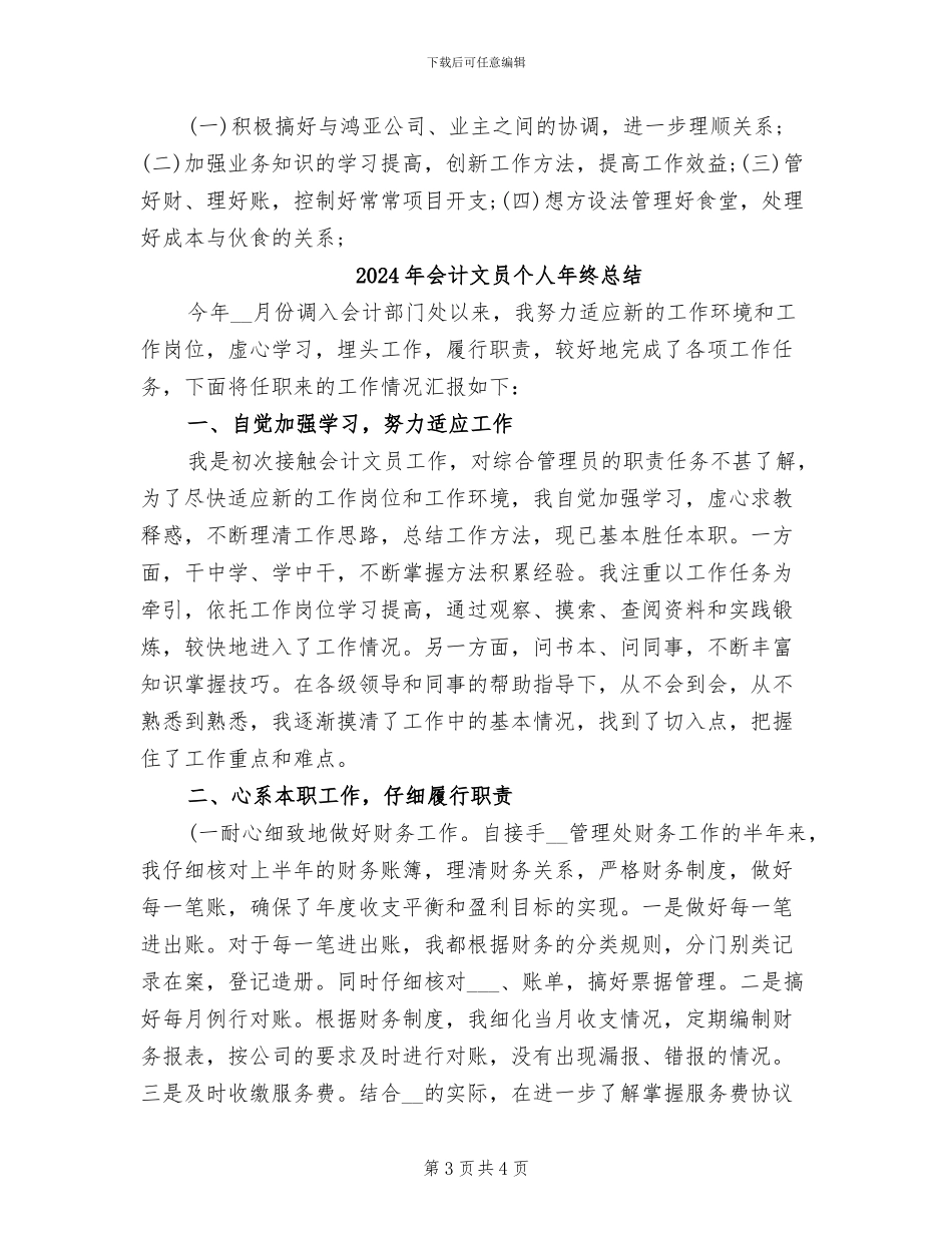 2024年会计文员个人年终工作总结_第3页