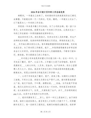 2024年会计统计员年终工作总结优秀