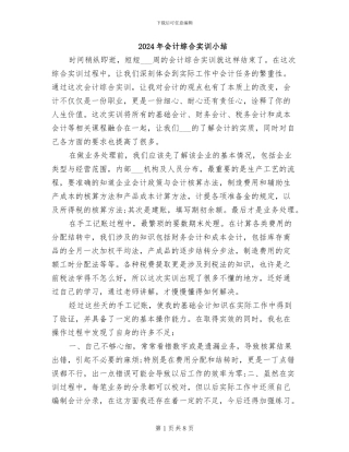 2024年会计综合实训小结