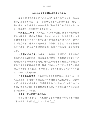 2024年体育局开展打非治违工作总结