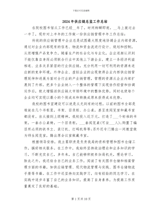 2024年供应链总监工作总结