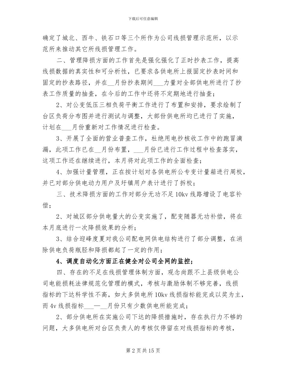2024年供电企业上半年线损管理工作总结_第2页