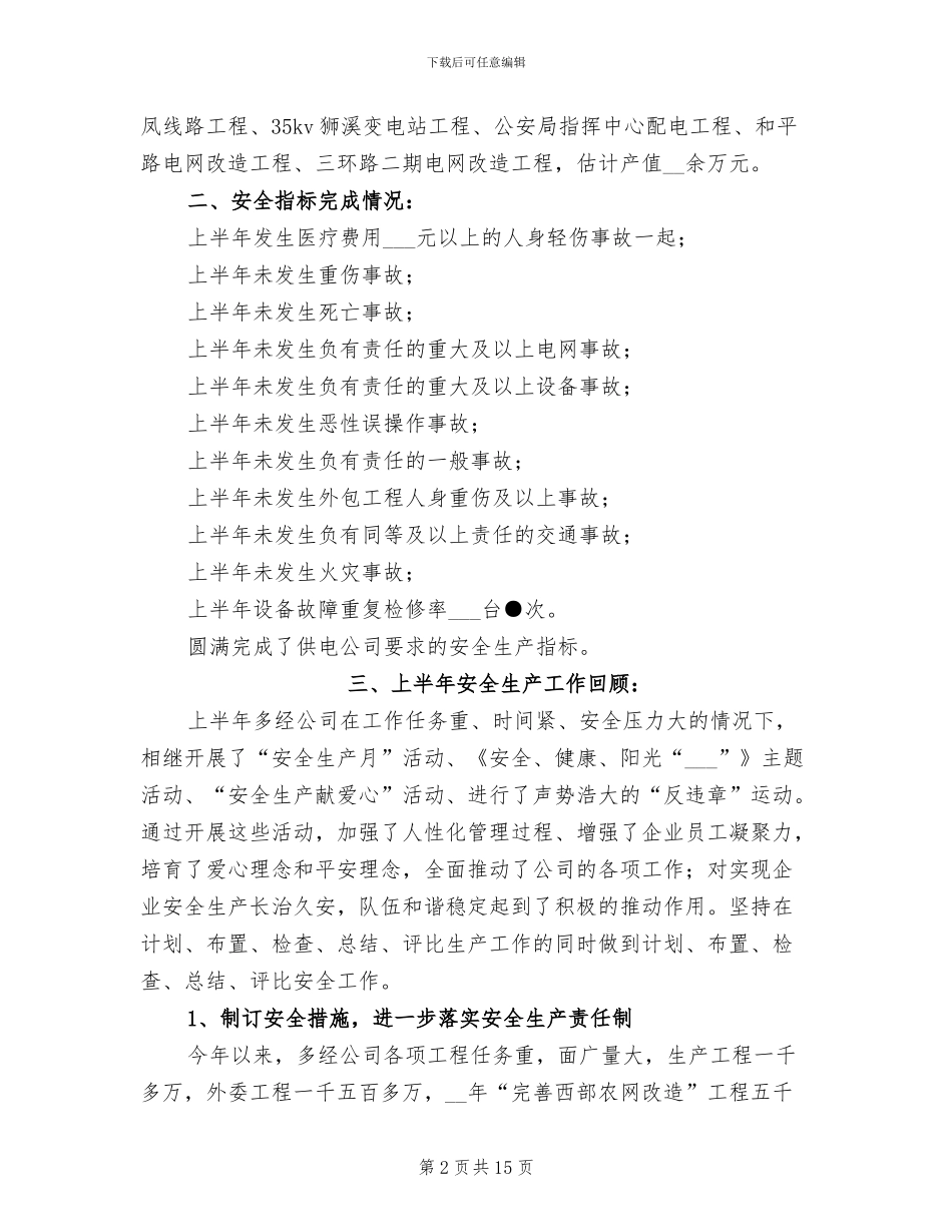 2024年供电公司上半年安全生产工作总结_第2页