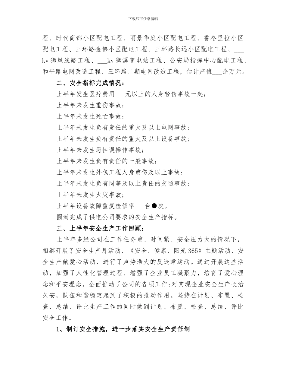2024年供电公司半年安全生产工作总结_第2页