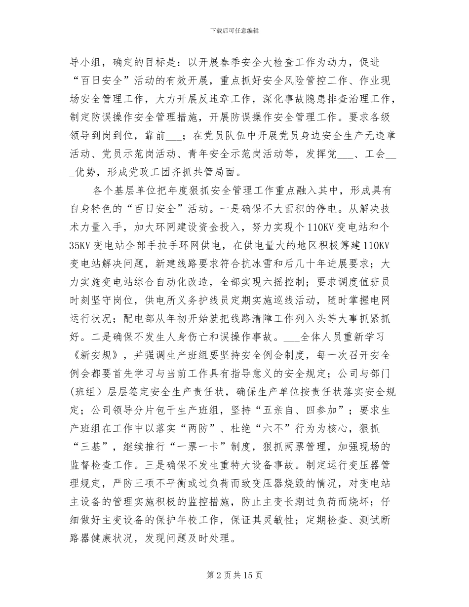 2024年供电公司安全检查工作总结_第2页