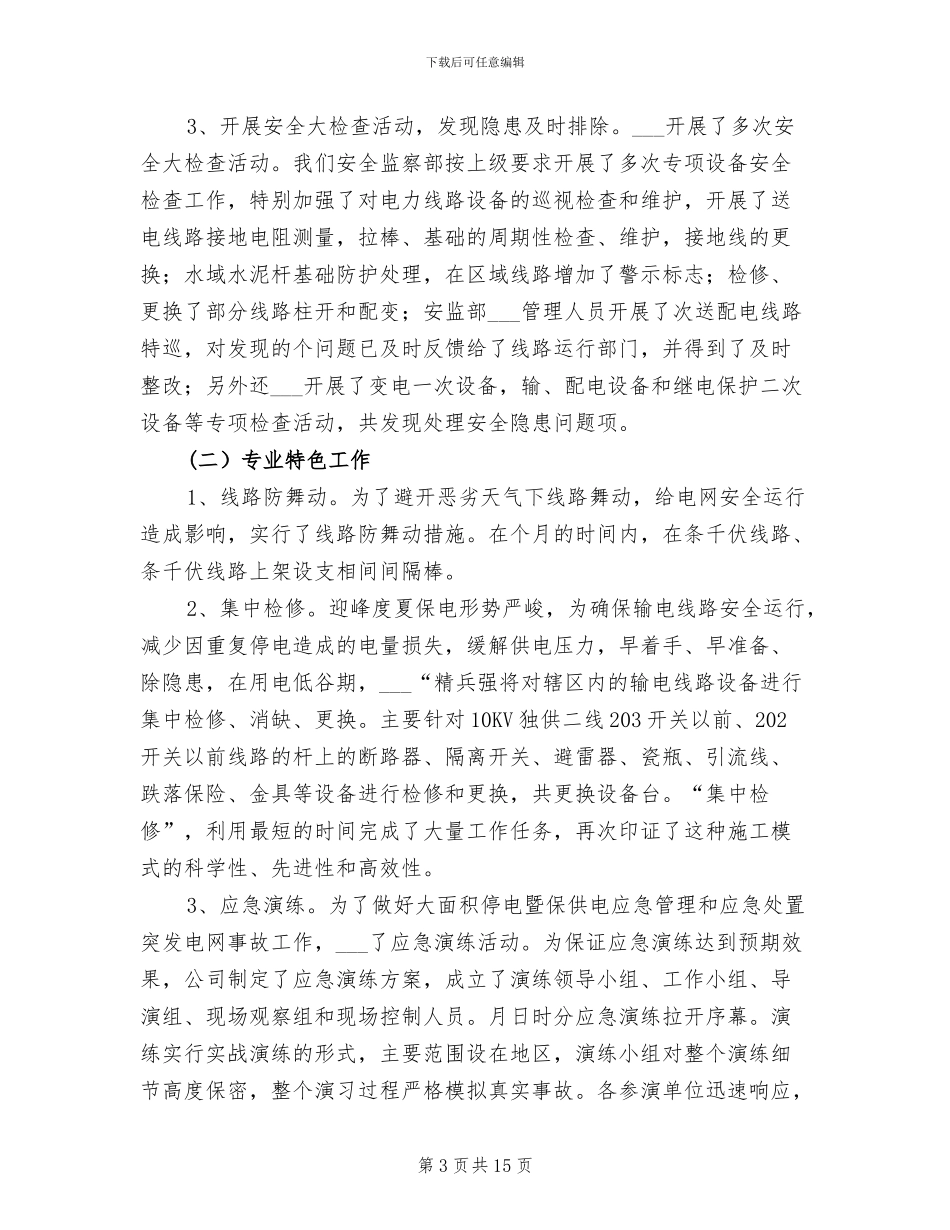 2024年供电公司安全检查工作总结_第3页